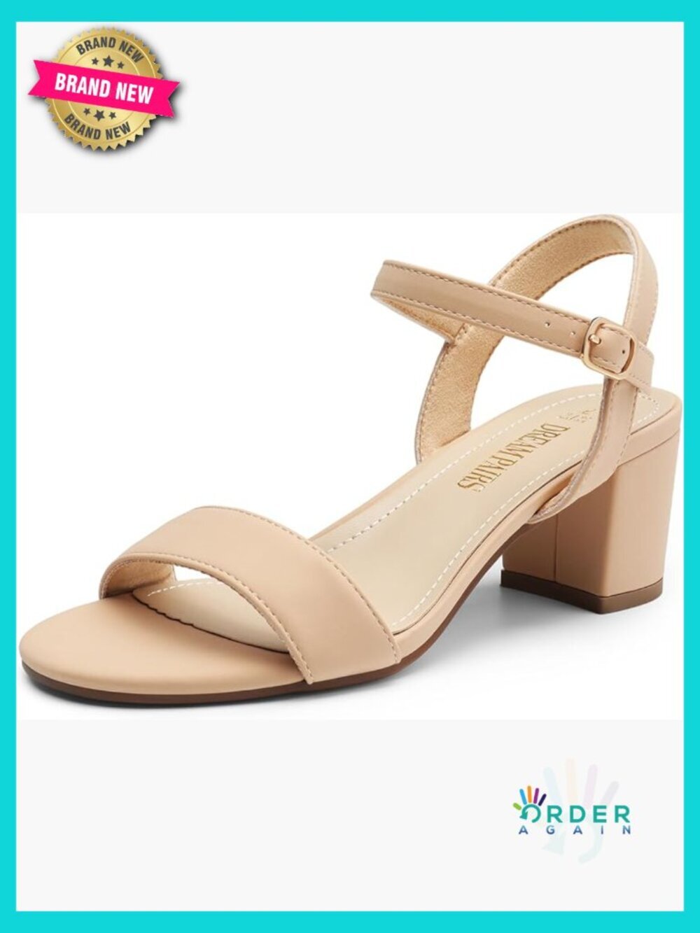 Chunky Block Heel Sandals Ankle Strap Open Toe Comfortable Memory Foam